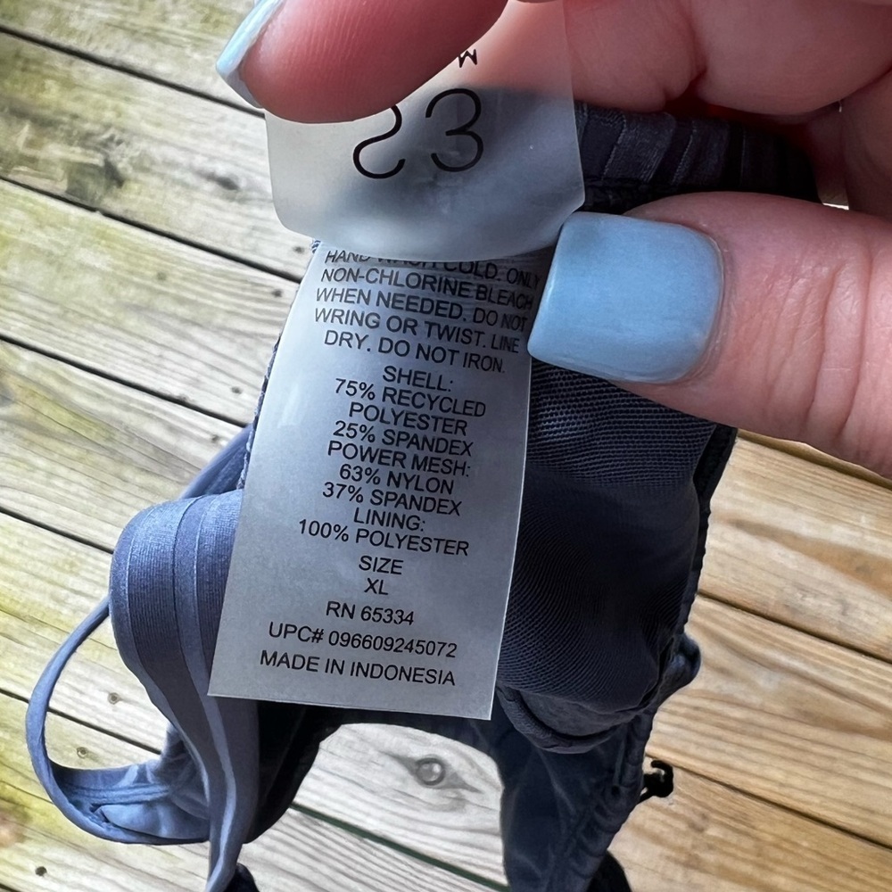 S3 Swimwear extra large Blue Ribbed Scoop Neck criss cross bikini top - Picture 5 of 5